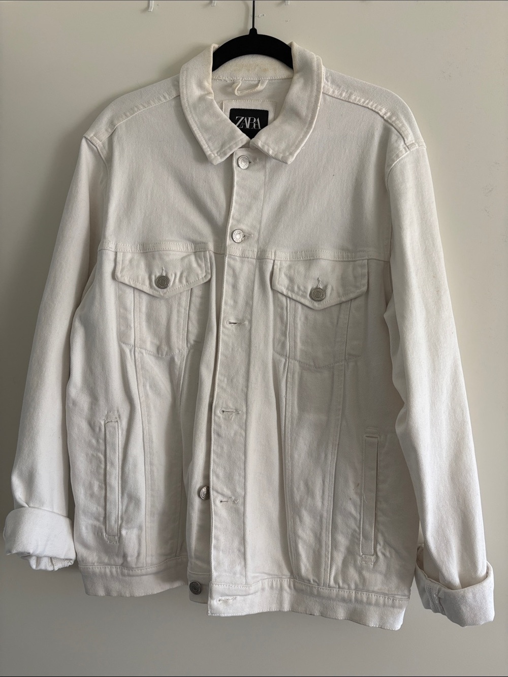 Zara Men's Off-White Denim Jacket